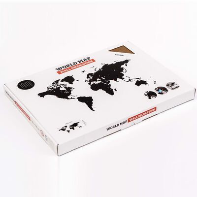 MiMi Innovations Dřevěná nástěnná mapa světa Luxury hnědá 180 x 108 cm