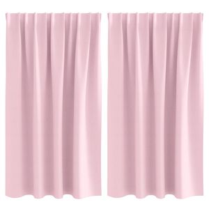 vidaXL Z&aacute;věsy na zatemněn&iacute; s kroužky 2 pcs Bledě růžov&aacute; 140 x 140 cm
