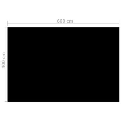 Čtvercový černý bazénový kryt 6x4m