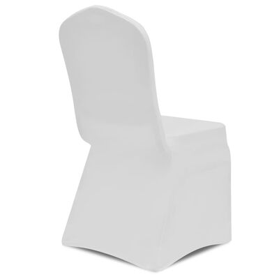 vidaXL Strečové potahy na židle, 100 ks, bílá