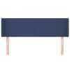 vidaXL Čelo postele typu u&scaron;&aacute;k modr&eacute; 147 x 16 x 78/88 cm textil