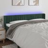 vidaXL Čelo postele s LED tmavě zelen&eacute; 163 x 16 x 78/88 cm samet