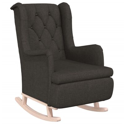 vidaXL Houpací křeslo se stoličkou tmavě šedé textil