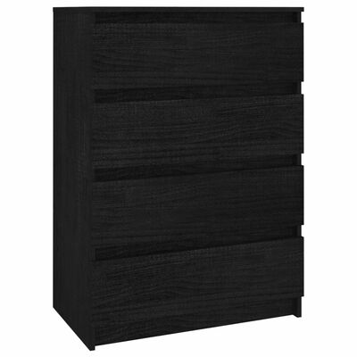vidaXL Odkládací skříňka černá 60 x 36 x 84 cm masivní borové dřevo