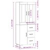 vidaXL Skř&iacute;ň highboard b&iacute;l&aacute; 69,5 x 34 x 180 cm kompozitn&iacute; dřevo
