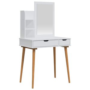 vidaXL Sada toaletn&iacute;ho stolu FAUSKE 3 ks B&iacute;l&aacute; 76 x 50 x 143 cm
