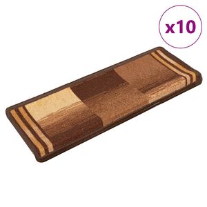 vidaXL N&aacute;&scaron;lapy na schody samolepic&iacute; 10 ks 65x21x4 cm hněd&eacute;