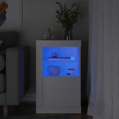 vidaXL Odkládací skříňka s LED osvětlením bílá kompozitní dřevo