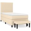 vidaXL Box spring postel s matrac&iacute; kr&eacute;mov&aacute; 90x200 cm textil
