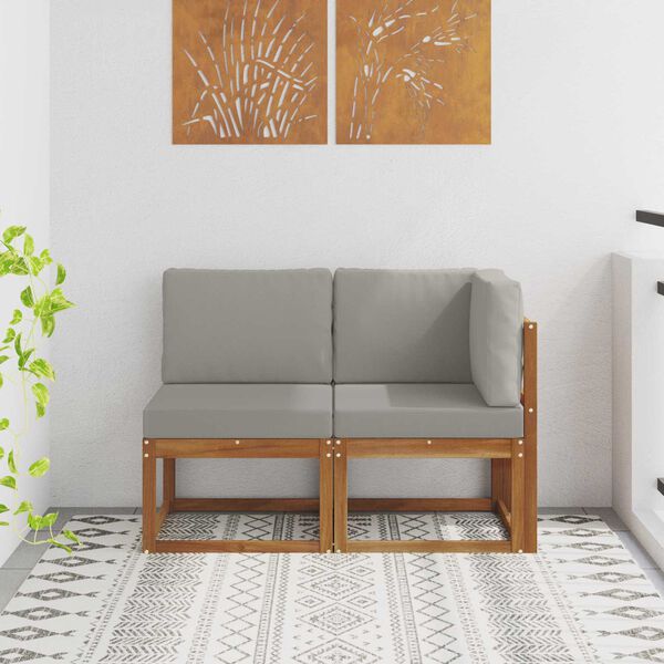 vidaXL Venkovn&iacute; prostředn&iacute; a rohov&aacute; pohovka s pol&scaron;t&aacute;řem 2 Kus