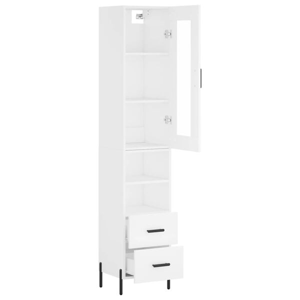 vidaXL Skř&iacute;ň highboard b&iacute;l&aacute; 34,5 x 34 x 180 cm kompozitn&iacute; dřevo