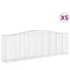 vidaXL Klenut&eacute; gabionov&eacute; ko&scaron;e 5 ks 400x50x120/140cm pozinkovan&eacute; železo