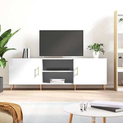 vidaXL TV skříňka bílá s vysokým leskem 150x30x50 cm kompozitní dřevo