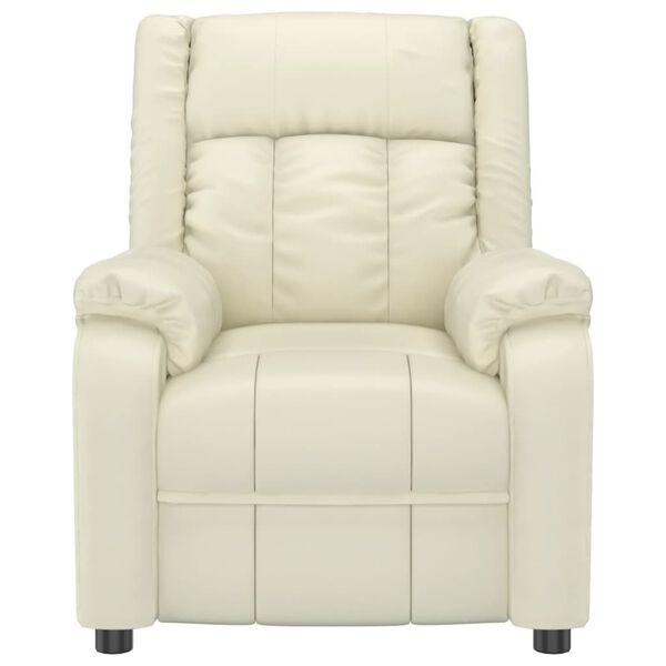 vidaXL Zvedac&iacute; křeslo kr&eacute;mov&eacute; uměl&aacute; kůže