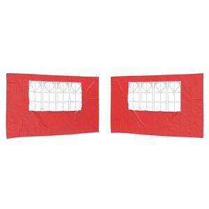 vidaXL Bočn&iacute; stěna p&aacute;rty stanu 2 ks 400 x 195 cm Červen&aacute; PE a ocel