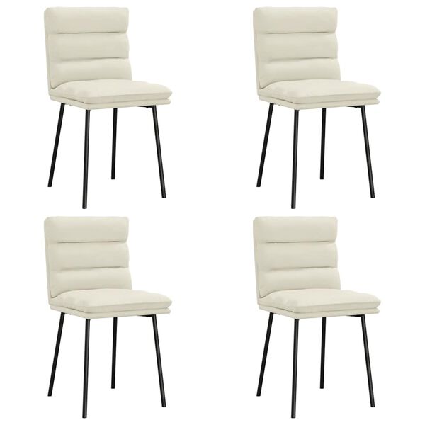 vidaXL Jídelní židle 4 ks krémové samet