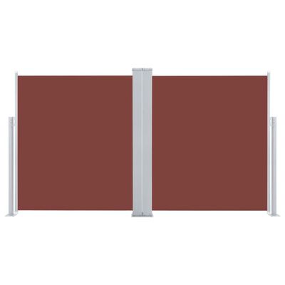 vidaXL Zatahovací boční markýza / zástěna hnědá 140 x 600 cm