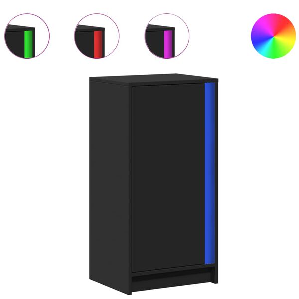 vidaXL Př&iacute;born&iacute;k s LED čern&yacute; 42,5 x 34 x 85 cm kompozitn&iacute; dřevo