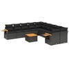 vidaXL Patio Sofa Set 10m&iacute;stn&eacute; Black
