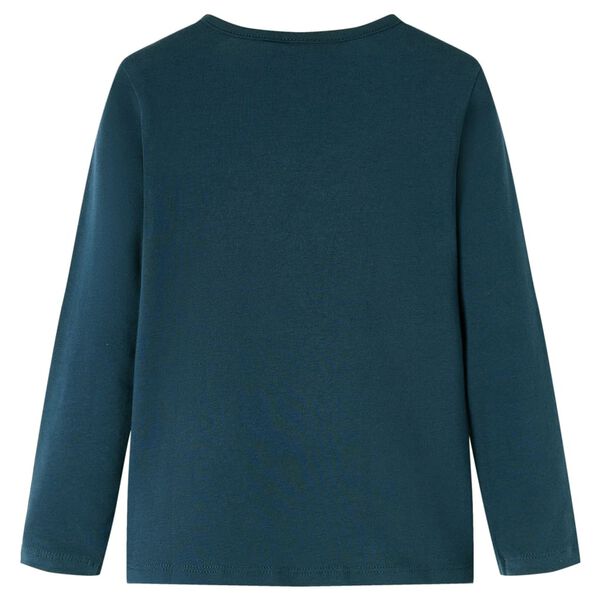 Dětsk&eacute; tričko s dlouh&yacute;m ruk&aacute;vem tmavě zelen&eacute; 116