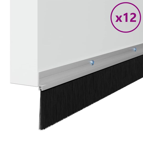 vidaXL &Scaron;roubovac&iacute; těsněn&iacute; dveřn&iacute;ho kart&aacute;če 12 pcs Stř&iacute;brn&aacute; 100 cm