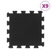 vidaXL Gumov&eacute; podlahov&eacute; dlaždice 9 ks čern&eacute; 16 mm 30 x 30 cm