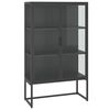 vidaXL Komoda antracitov&aacute; 80 x 35 x 135 cm ocel a tvrzen&eacute; sklo