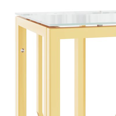 vidaXL Konzolový stůl zlatý 70 x 30 x 70 cm nerezová ocel a sklo