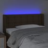vidaXL Čelo postele s LED tmavě hněd&eacute; 83 x 16 x 78/88 cm textil