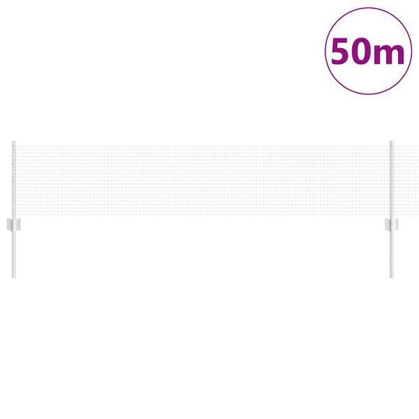 vidaXL Plot s sloupkem Stř&iacute;brn&aacute; 0,4 x 50 m Ocel