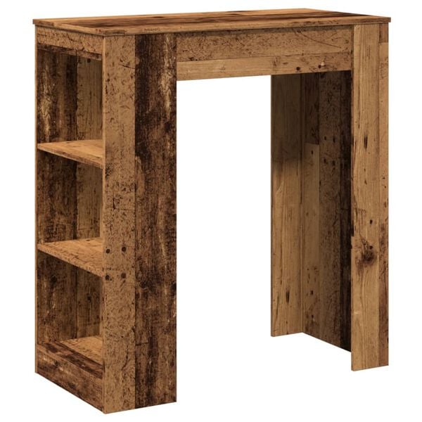 vidaXL Barov&yacute; stůl s reg&aacute;ly old wood 95x47x103,5 cm kompozitn&iacute; dřevo