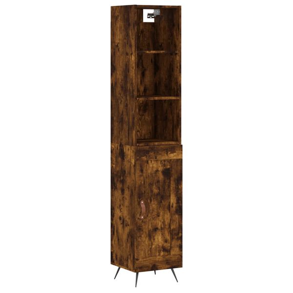 vidaXL Skř&iacute;ň highboard kouřov&yacute; dub 34,5 x 34 x 180 cm kompozitn&iacute; dřevo