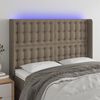 vidaXL Čelo postele s LED taupe 147 x 16 x 118/128 cm textil