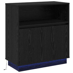 vidaXL LED komoda Čern&yacute; dub 71 x 34,5 x 75 cm Kompozitn&iacute; dřevo
