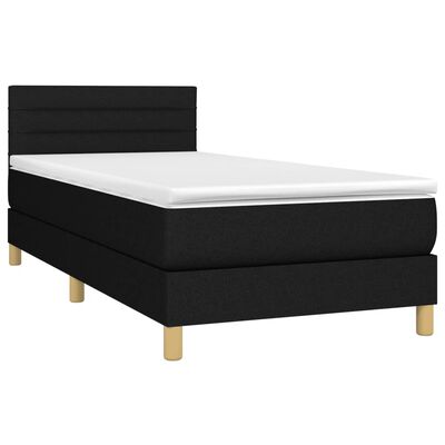 vidaXL Box spring postel s matrací černá 100 x 200 cm textil