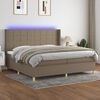 vidaXL Box spring postel s matrac&iacute; a LED taupe 200x200 cm textil