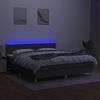 vidaXL Box spring postel s matrac&iacute; a LED tmavě &scaron;ed&aacute; 180x200 cm textil