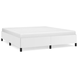 vidaXL R&aacute;m postele bez matrace b&iacute;l&aacute; 160 x 200 cm uměl&aacute; kůže