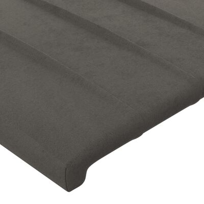 vidaXL Čelo postele s LED tmavě šedé 93 x 16 x 118/128 cm samet