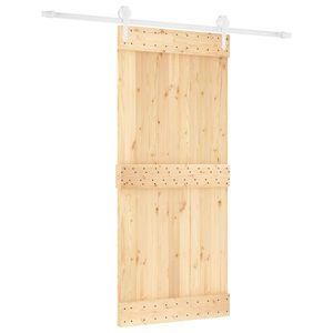 vidaXL Posuvn&eacute; dveře 90 x 210 cm Masivn&iacute; borov&eacute; dřevo (neupraven&eacute;)