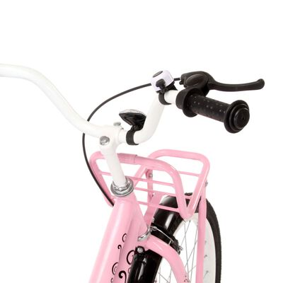 vidaXL Dětské kolo s předním nosičem 18'' růžovo-černé