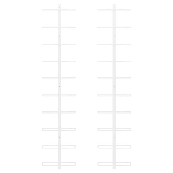 vidaXL Nástěnné stojany na víno na 10 lahví 2 ks bílé kov