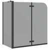 vidaXL Z&aacute;věs pro sprchu Čern&aacute; 120 x 68 x 130 cm ESG sklo a hlin&iacute;k