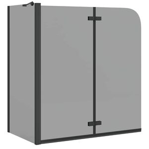 vidaXL Z&aacute;věs pro sprchu Čern&aacute; 120 x 68 x 130 cm ESG sklo a hlin&iacute;k