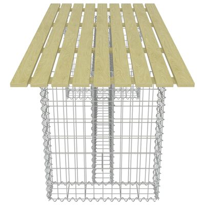 vidaXL Zahradní stůl s ocelovým gabionem 180 x 90 x 74 cm borové dřevo