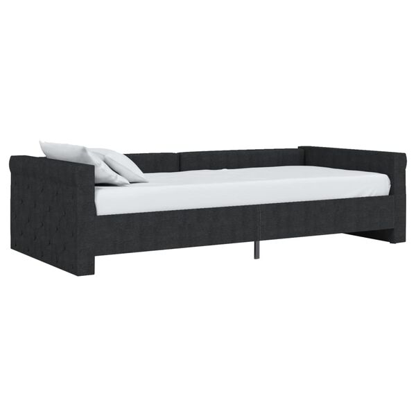 vidaXL V&aacute;lenda s matrac&iacute; a USB čern&aacute; textil 90 x 200 cm