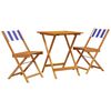 vidaXL 3d&iacute;ln&yacute; bistro set modr&yacute; a b&iacute;l&yacute; textil a masivn&iacute; dřevo