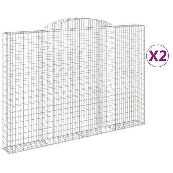 vidaXL Klenut&eacute; gabionov&eacute; ko&scaron;e 2 ks 300x30x200/220cm pozinkovan&eacute; železo
