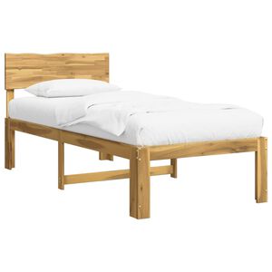 vidaXL Postel s čelem ROSTOCK B&iacute;l&aacute; 90 x 190 cm Masivn&iacute; ak&aacute;ciov&eacute; dřevo