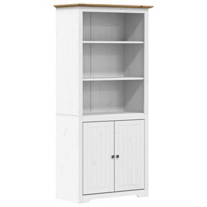 vidaXL Knihovna BODO b&iacute;l&aacute; a hněd&aacute; 82x40x173 cm masivn&iacute; borov&eacute; dřevo